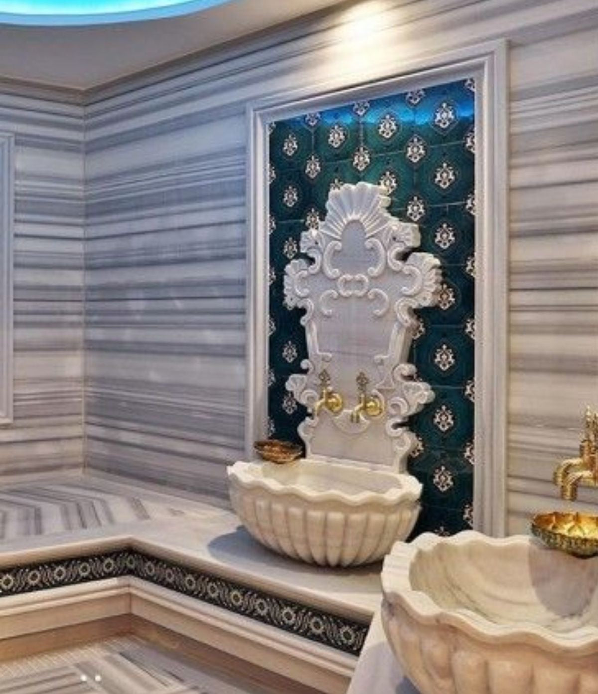 Bella Vie Doğal Taş Hamam Kurnası – El Yapımı Lüks Türk Hamamı & Spa Kurnası