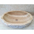 Bella Vie Doğal Traverten Lavabo – Rustik Kenarlı El Yapımı Taş Banyo Lavabosu