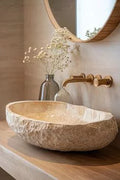 Traverten oval Eviye