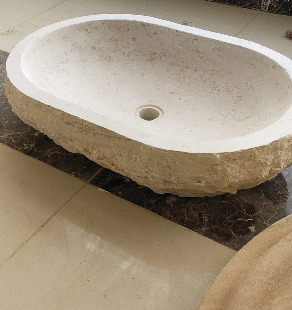 Traverten oval Eviye