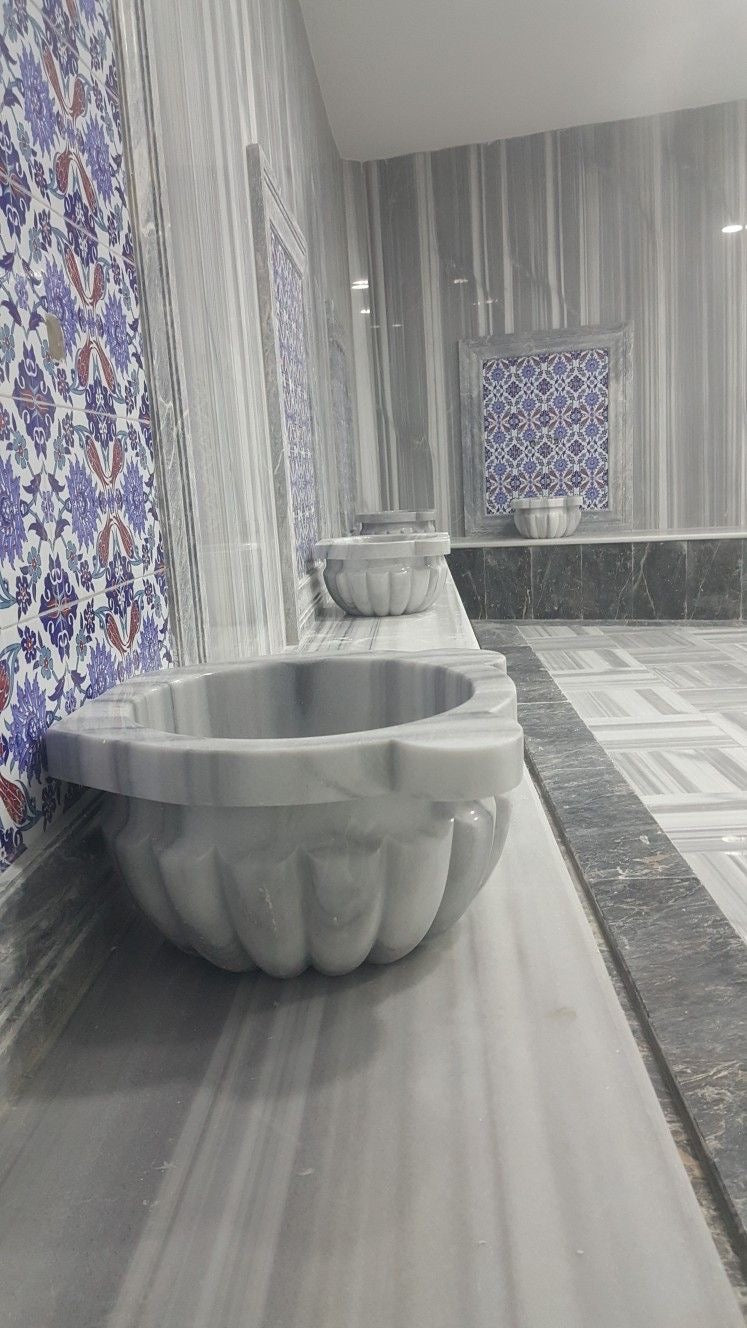 Bella Vie Doğal Taş Hamam Kurnası – El Yapımı Lüks Türk Hamamı & Spa Kurnası