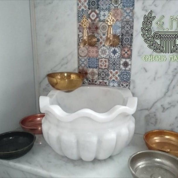 El Oyma Doğal Mermer Hamam Kurnası — Lüks Villa & Spa Banyoları İçin Özel Tasarım | Bella Vie